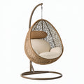 Poltrona sospesa 105 x 105 x 195 cm in rattan marrone con struttura in metallo per interni