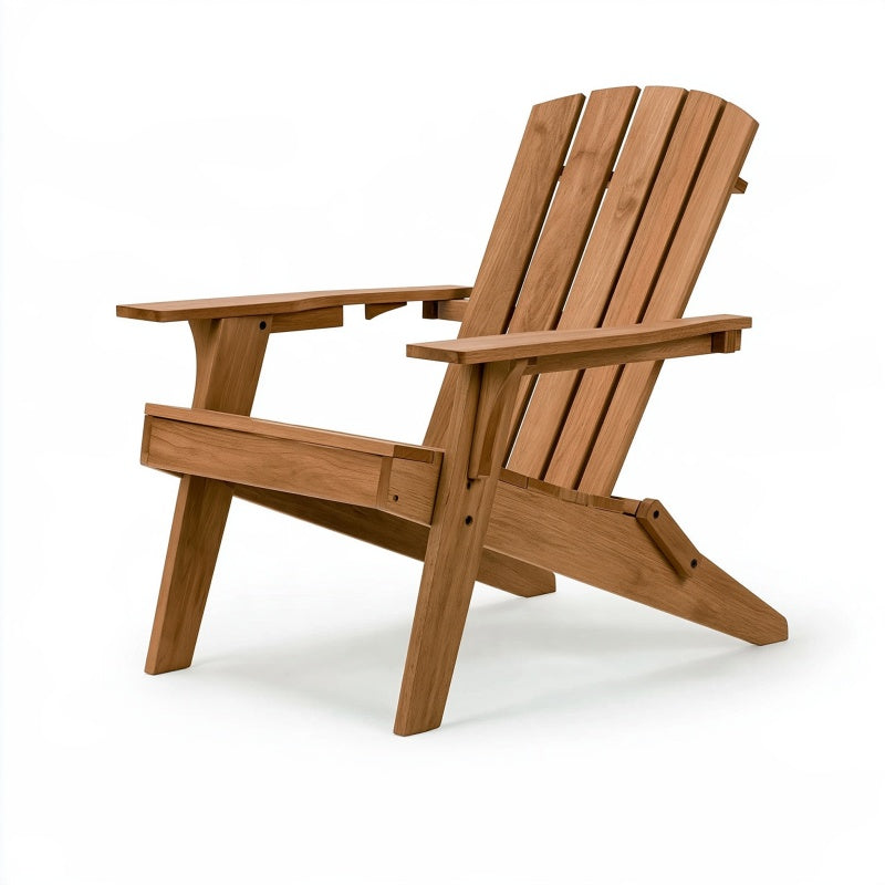 Sedia da giardino Adirondack 98 x 75 x 95 cm in legno marrone con schienale reclinato