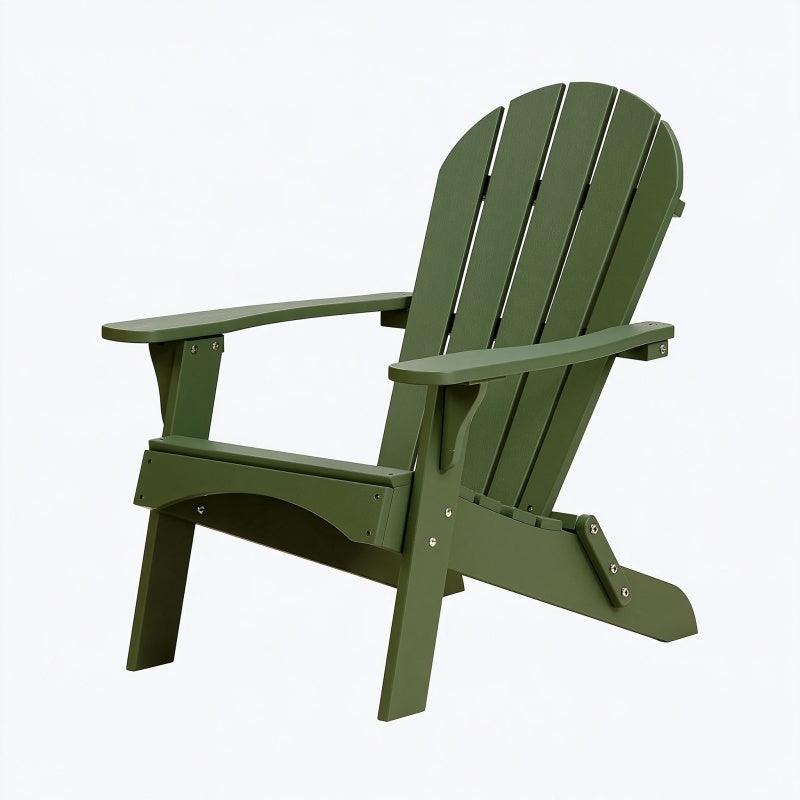 Sedia da giardino 85 x 76 x 98 cm in plastica verde con braccioli stile Adirondack