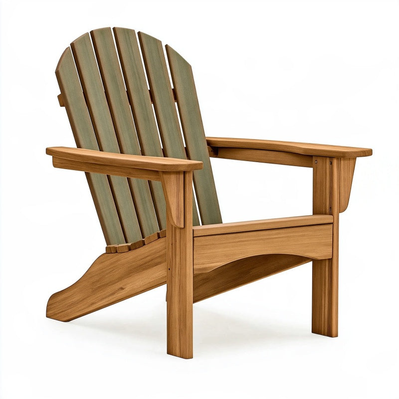 Poltrona Adirondack 83 x 78 x 98 cm in legno naturale e verde per esterno
