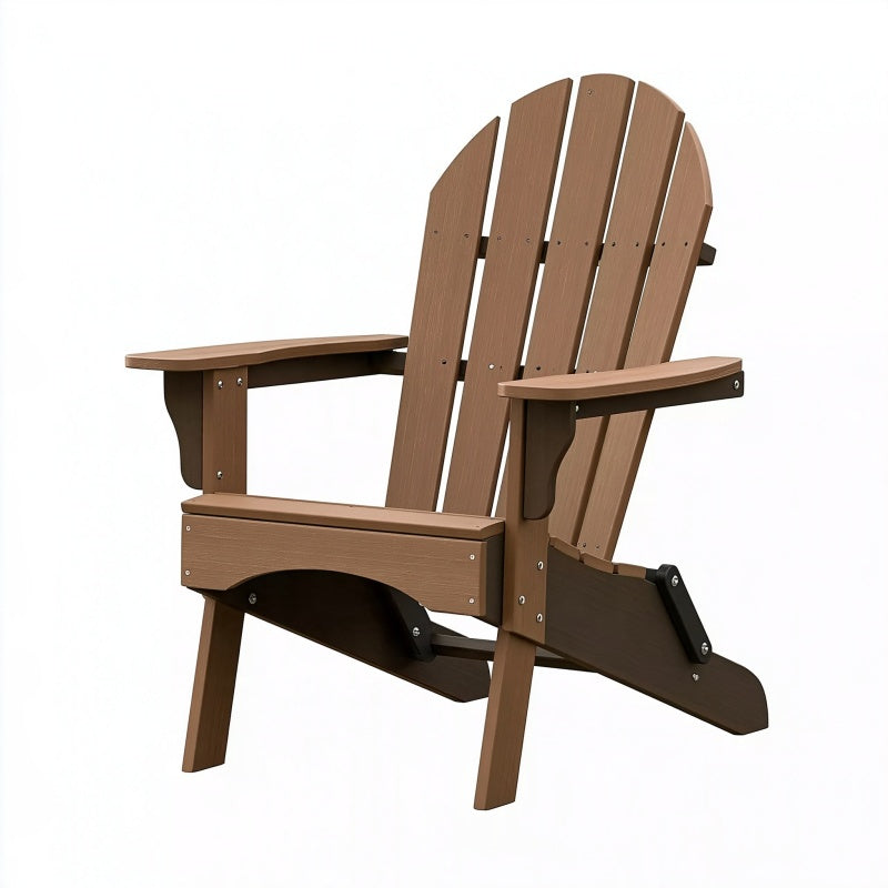 Sedia Adirondack 79 x 88 x 96 cm in plastica marrone per esterno con schienale alto