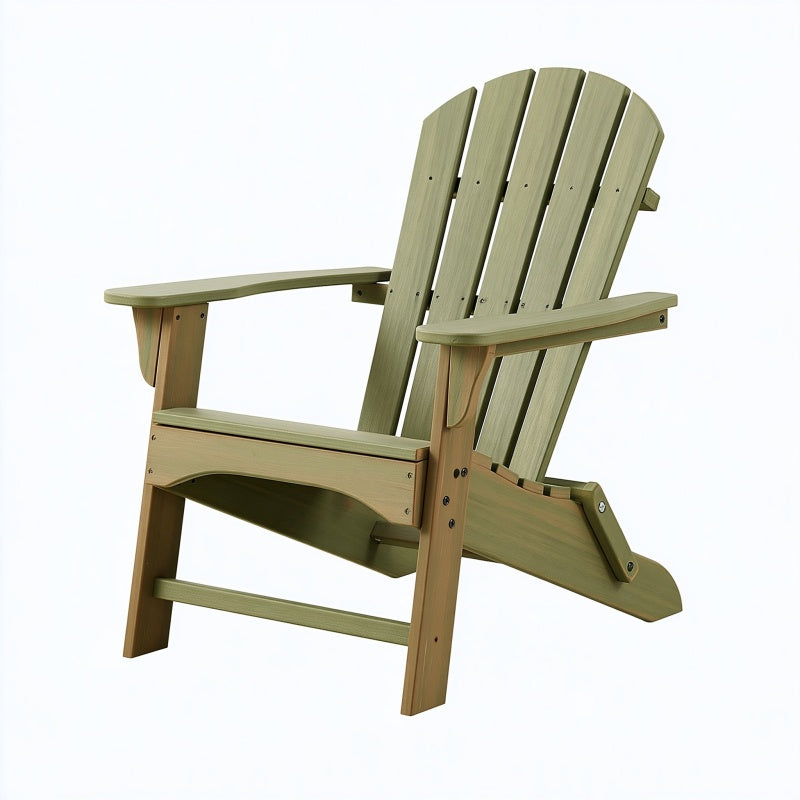 Sedia Adirondack 80 x 95 x 100 cm in legno verde salvia da esterno con braccioli