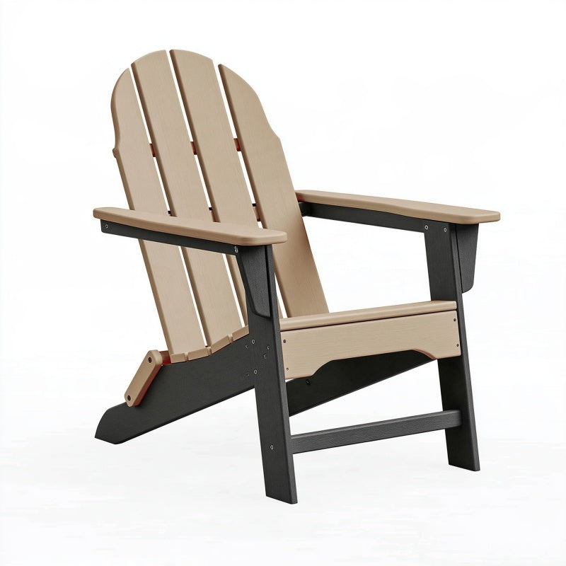 Sedia Adirondack 83 x 89 x 98 cm in plastica beige e nero per esterno