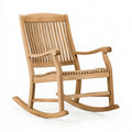 Sedia a dondolo 95 x 65 x 110 cm in legno naturale con seduta intrecciata stile classico