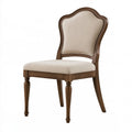 Sedia da pranzo 50 x 60 x 100 cm in legno marrone e tessuto beige - stile classico imbottita