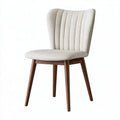 Sedia da pranzo 48 x 58 x 88 cm in tessuto beige e legno marrone stile moderno