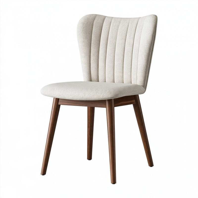 Sedia da pranzo 48 x 58 x 88 cm in tessuto beige e legno marrone stile moderno