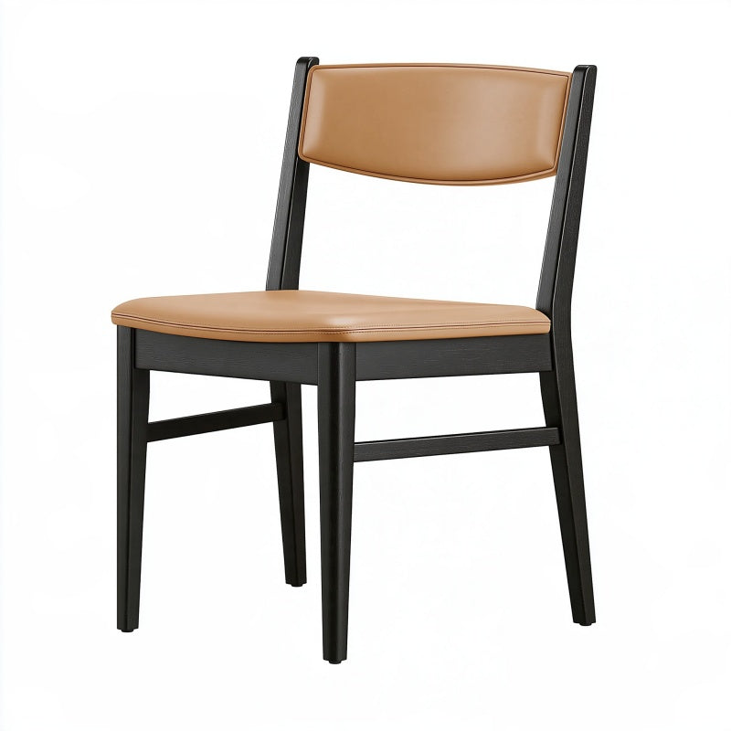 Sedia da pranzo 45 x 52 x 82 cm in similpelle marrone e legno nero - stile moderno