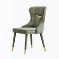 Sedia imbottita 55 x 60 x 100 cm in similpelle verde oliva con schienale alto
