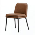 Sedia da pranzo 48 x 56 x 83 cm in similpelle marrone con gambe in metallo stile moderno