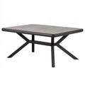 Tavolo da giardino 150 x 90 x 75 cm in metallo nero con piano a rete stile moderno