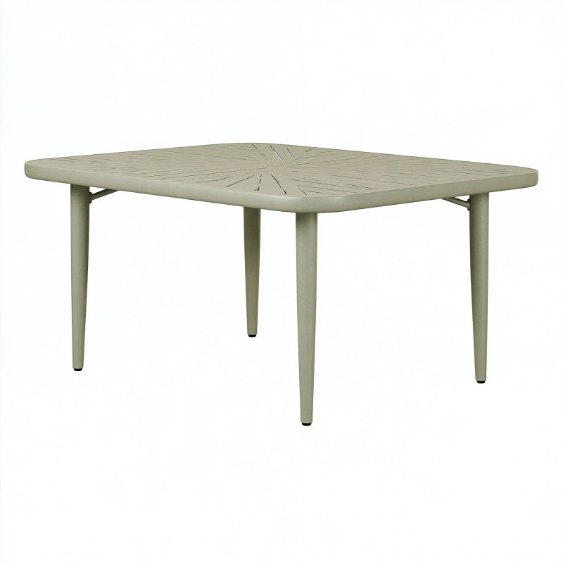 Tavolo da giardino 160 x 90 x 75 cm in plastica tortora - rettangolare moderno
